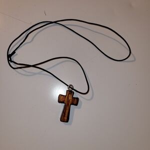 Brown Cross Pendant Necklace